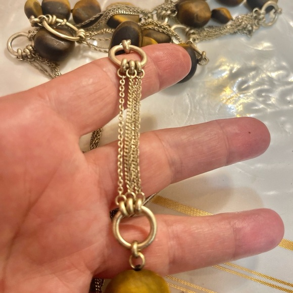 Vintage Kenneth Cole Belt / Necklace -tiger Eyes Gemstones - Adjustable - Picture 6 of 8